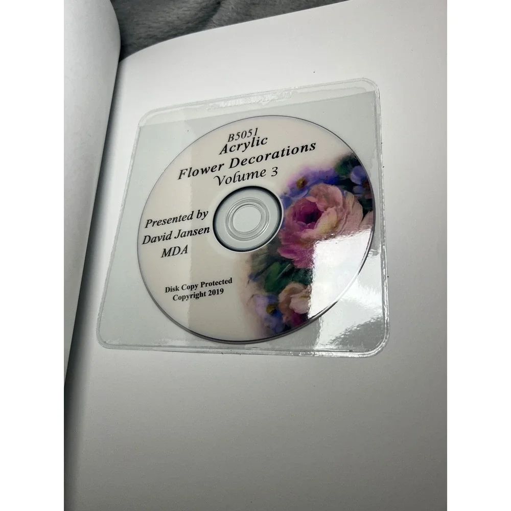 David Jansen Acrylic Flower Decorations Vol 1 2 3 Books DVD Painting Lot New